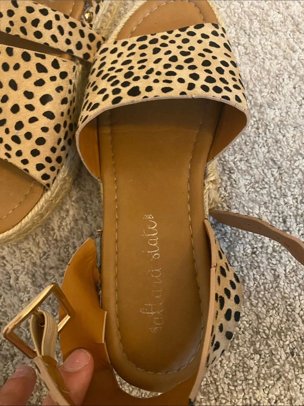 Women’s Leopard Print Tan Espadrille Sandals Size 7